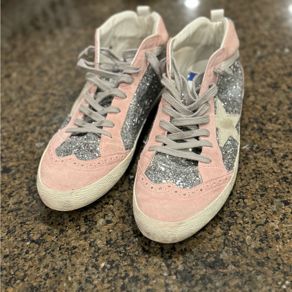 Like new limited addition midstar pink glitter golden goose size 41 540/571